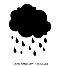 Vector illustration of cloud and rain silhouette
