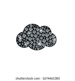 Ilustración vectorial de una nube en diamantes realistas