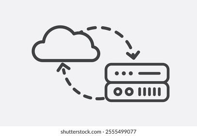 Vector illustration of Cloud Server icon. Suitable for any project, infographic, web icon, etc.