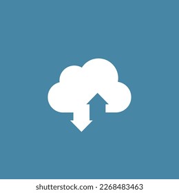 Vector illustration of cloud service icon, file upload and download.
