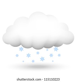 Vector illustration of cloud with snowflakes