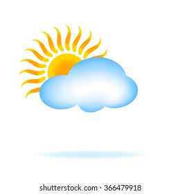 Vector illustration Cloud and sun