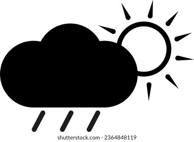 vector illustration cloud and sun on transparent background