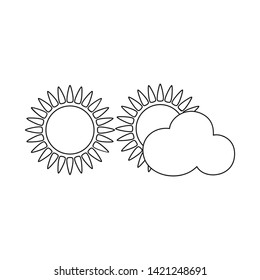 Vector illustration of cloud  and sunshine logo. Collection of cloud  and sky  stock symbol for web.