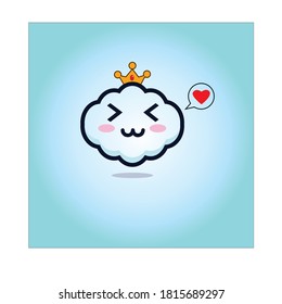 
Vector illustration of a cloud. sweet, funny, full of love and cool