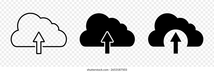 Ilustração vetorial do ícone Carregar na Nuvem isolado no plano de fundo transparente