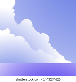 Vector illustration of clouds in the blue sky during the day. for banner, website, design and background