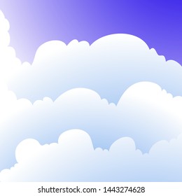 Vector illustration of clouds in the blue sky during the day. for banner, website, design and background