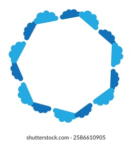vector illustration of clouds border design shapes