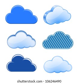 Vector illustration of clouds collection