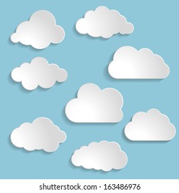 Vector Illustration Of Clouds Collection 