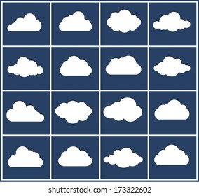 Vector illustration of clouds collection