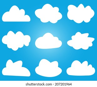 Vector illustration of clouds collection 