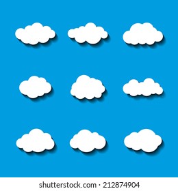 Vector illustration of clouds collection