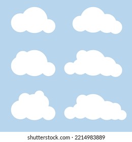 Vector illustration of clouds collection. Vector illustration