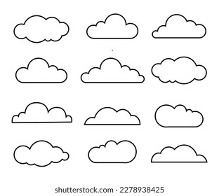 Vector illustration of clouds collection