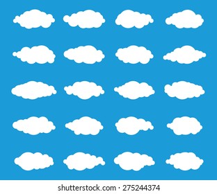 Vector illustration of clouds collection