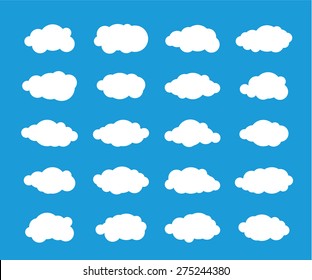 Vector illustration of clouds collection