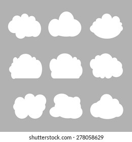 Vector illustration of clouds collection