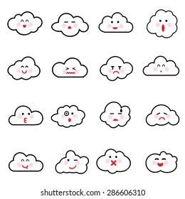 Vector illustration of clouds collection