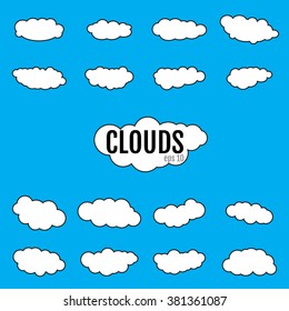 Vector illustration of clouds collection