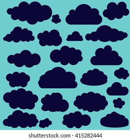 Vector illustration of clouds collection
