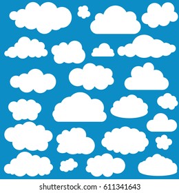 Vector illustration of clouds collection