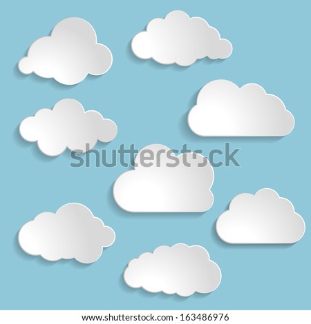 Vector illustration of clouds collection, color of the year 2026