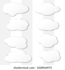 Vector illustration of clouds collection. Illustration messages in the form of clouds. Vector