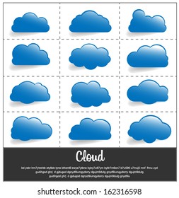Vector Illustration Clouds Collection Set Stock Vector (Royalty Free ...