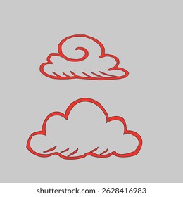Ilustración vectorial de nubes. conjunto de nubes de colores. conjunto de iconos de Clima. iconos de Clima. concepto de computación de nubes. Icono de computación en la nube. fondo de patrón de nubes