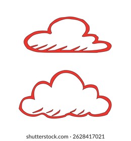 Ilustración vectorial de nubes. conjunto de nubes de colores. conjunto de iconos de Clima. iconos de Clima. concepto de computación de nubes. Icono de computación en la nube. fondo de patrón de nubes