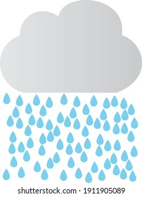 vector illustration of clouds and lots of water drops