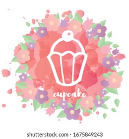 Ilustración vectorial de nubes, luna, varita, flores, arcoiris para decoración, tarjeta, afiche, invitación, sitio, icono. Elementos gráficos para niños, , dulces, textiles, tienda de moda.