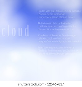 Vector illustration of clouds on a blue sky. Gradient mesh used.