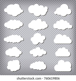 Vector illustration of clouds set on a chequered background