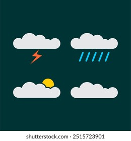 Vector illustration of clouds with various weather