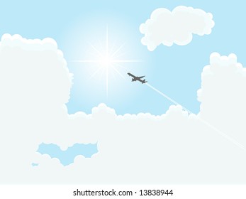 Vector illustration of cloudy sky