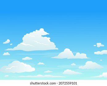 Vector illustration of Cloudy Sky in Anime style. Background design