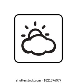 Vector illustration of a cloudy sunny weather icon. Weather forecast.