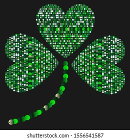 Vector illustration of clover with gradient sequins.