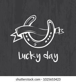 Vector illustration of clover, hand, luck for shop, tattoo, post card, greeting card, magazine, invitation of St. Patrick Day