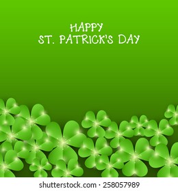 Vector illustration of clover for Happy St. Patrick's Day in green background.
