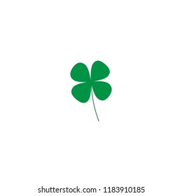 Vector illustration. Clover icon on white background. Simple leaf of clover.