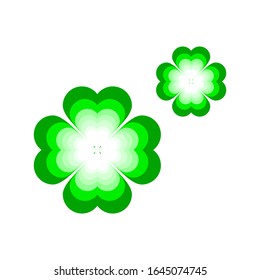 Vector illustration of a clover leaf. The luck symbol is isolated from a white background.