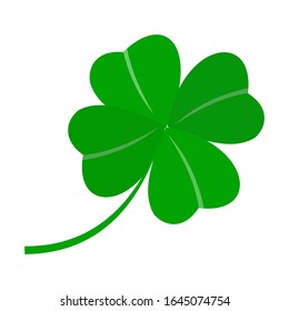 Vector illustration of a clover leaf. The luck symbol is isolated from a white background.