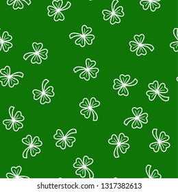 Vector illustration. Clover leaf seamless pattern.