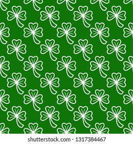 Vector illustration. Clover leaf seamless pattern.