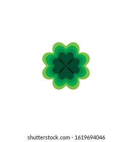 Vector illustration of clover leaves green with white background