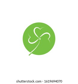 Vector illustration of clover leaves green with white background